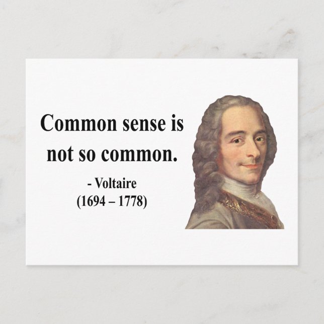 Voltaire Quote 3b Postcard (Front)
