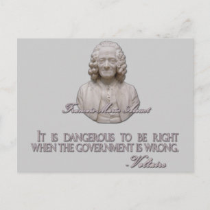 Voltaire Quote on Wrong Government Postcard