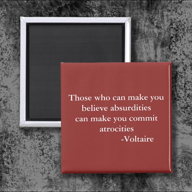 Voltaire Warning Quote Magnet (Creator Uploaded)