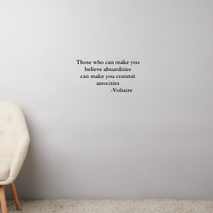 Voltaire Warning Quote Wall Decal