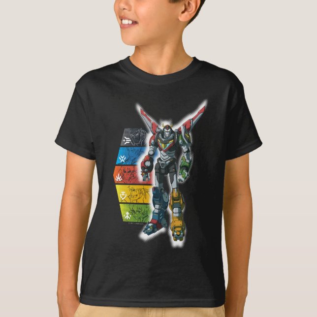 Voltron | Voltron And Pilots Graphic T-Shirt (Front)