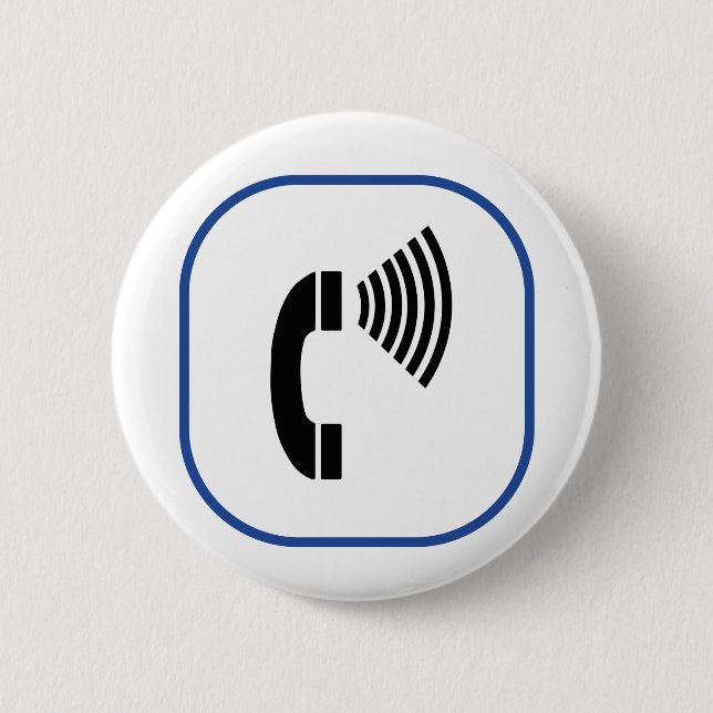 Volume Control Telephone 6 Cm Round Badge (Front)