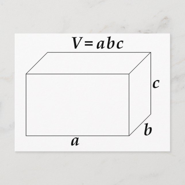 Volume of a Rectangular Prism Postcard (Front)