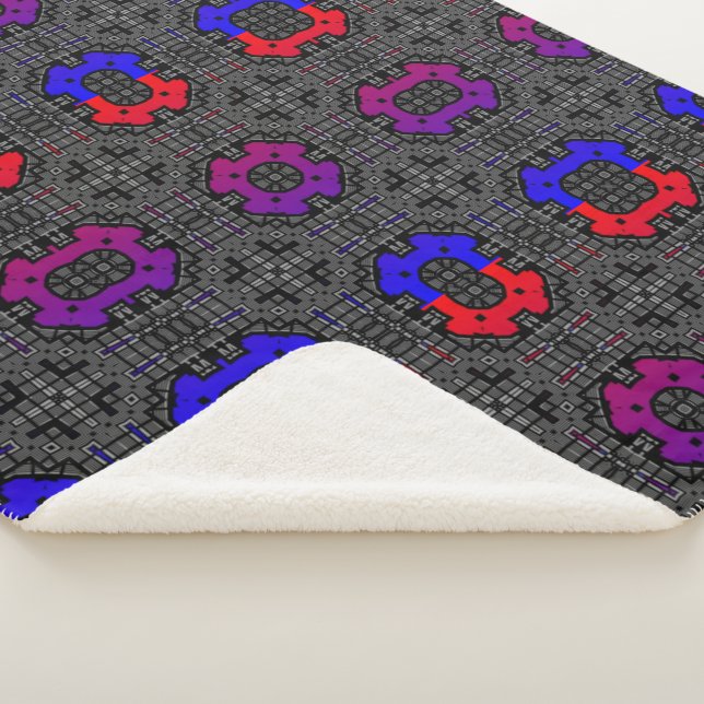 Volume thirteen's kaleidoscope art two sherpa blanket (3/4)