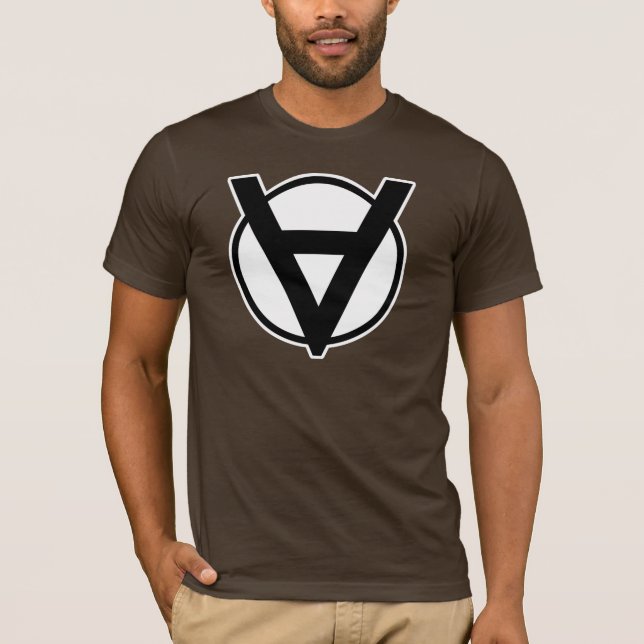 Voluntaryist Hero Symbol with White Border and Bac T-Shirt (Front)