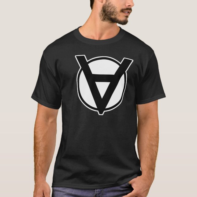 Voluntaryist Hero Symbol with White Border T-Shirt (Front)