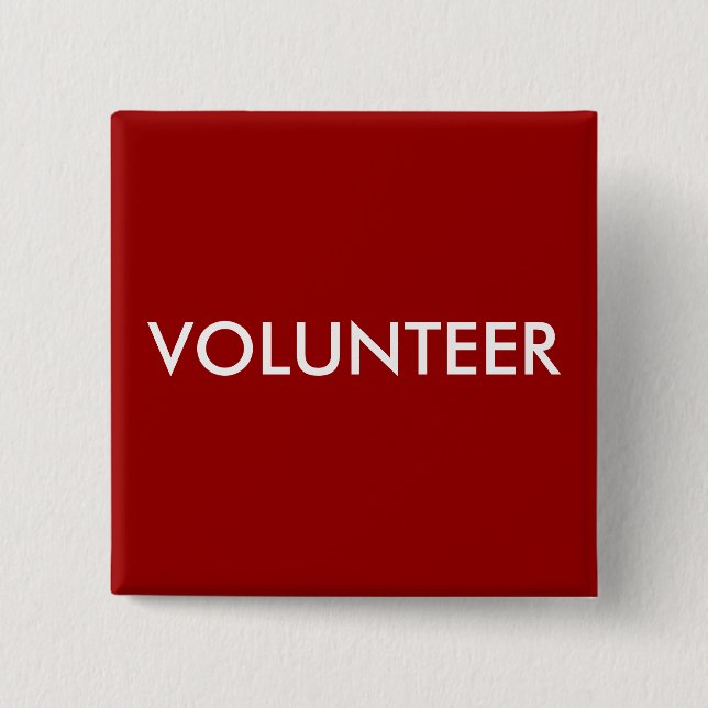 VOLUNTEER 15 CM SQUARE BADGE (Front)