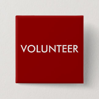 VOLUNTEER 15 CM SQUARE BADGE