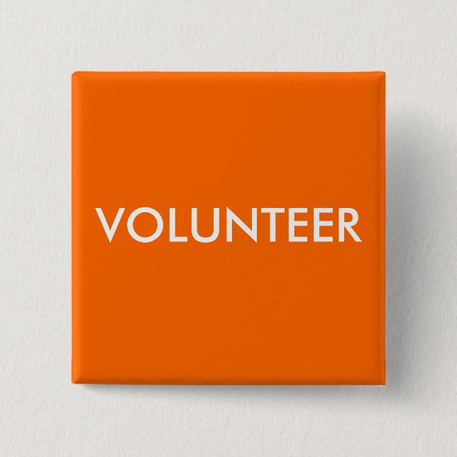 VOLUNTEER 15 CM SQUARE BADGE (Front)