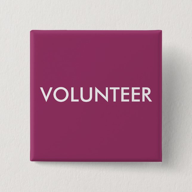 VOLUNTEER 15 CM SQUARE BADGE (Front)
