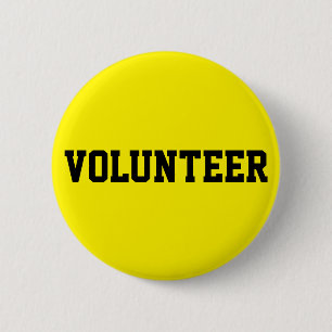 Volunteer 6 Cm Round Badge