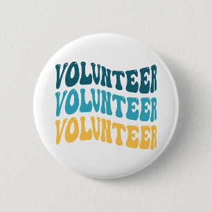 Volunteer 6 Cm Round Badge