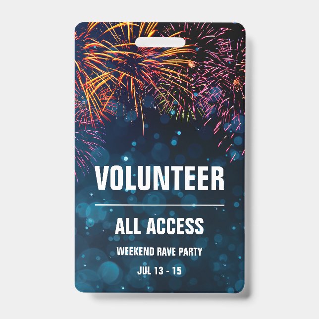 Volunteer All Access Event Pass | Fireworks Finale ID Badge (Front)