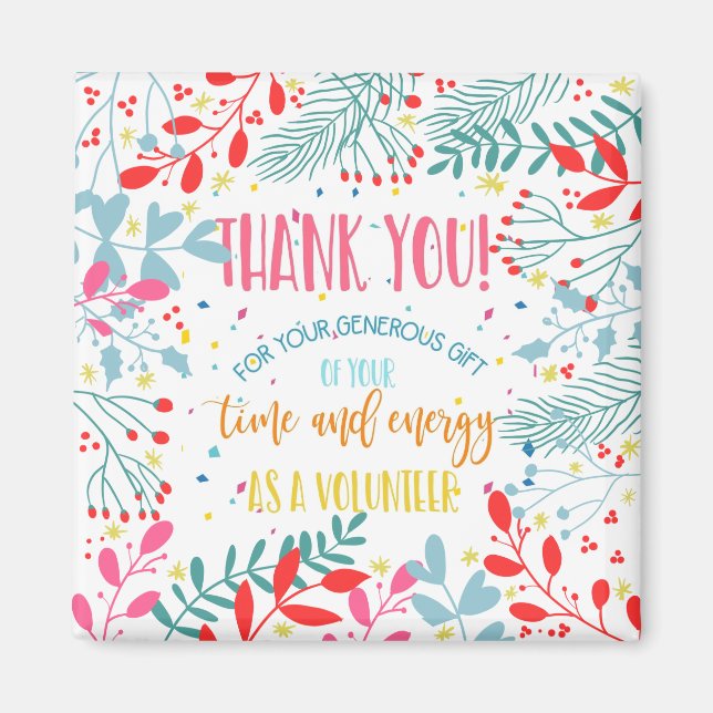 Volunteer Appreciation Christmas Magnet (Front)
