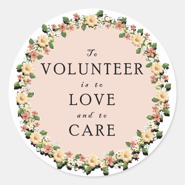 Volunteer Appreciation Classic Round Sticker (Front)