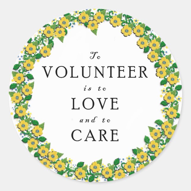 Volunteer Appreciation Classic Round Sticker (Front)