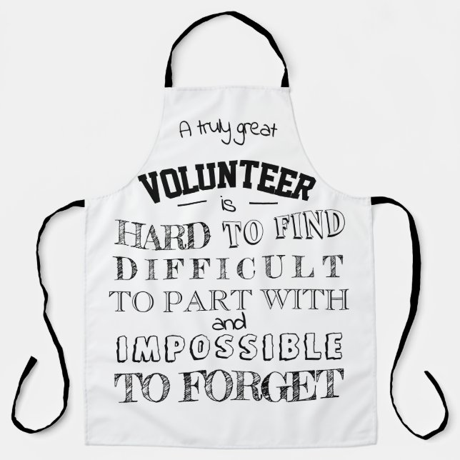 Volunteer Appreciation Thank you Gift script white Apron (Front)