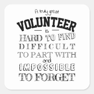 Volunteer Appreciation Thank you Gift script white Square Sticker