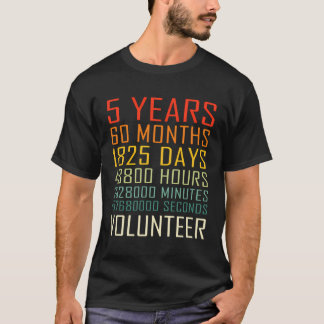 Volunteer Appreciation Vintage 5 Year Anniversary T-Shirt