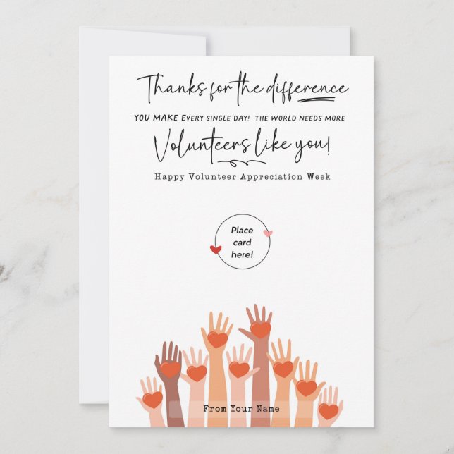 Volunteer Appreciation Week Gift Card Holder (Front)