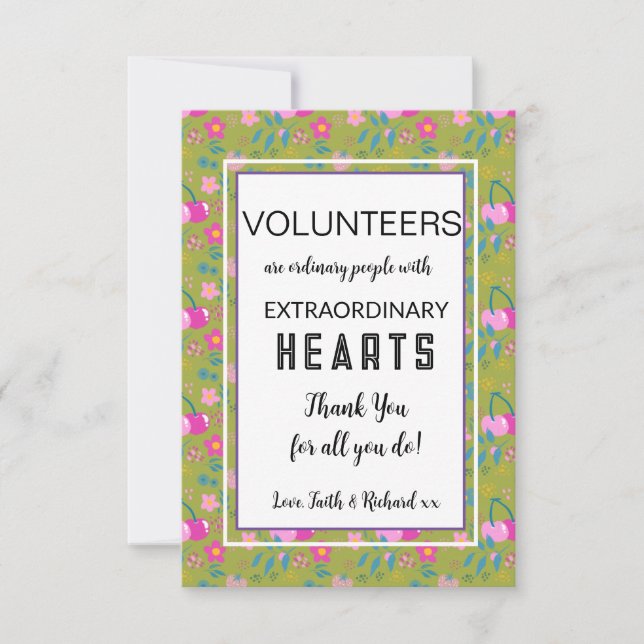 volunteer appreciation week pattern card (Front)