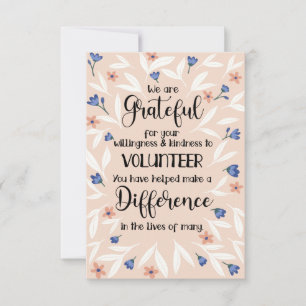 volunteer appreciation week pattern card