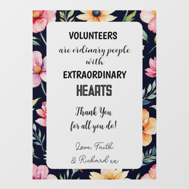 volunteer appreciation week sign thanks (Sheet)