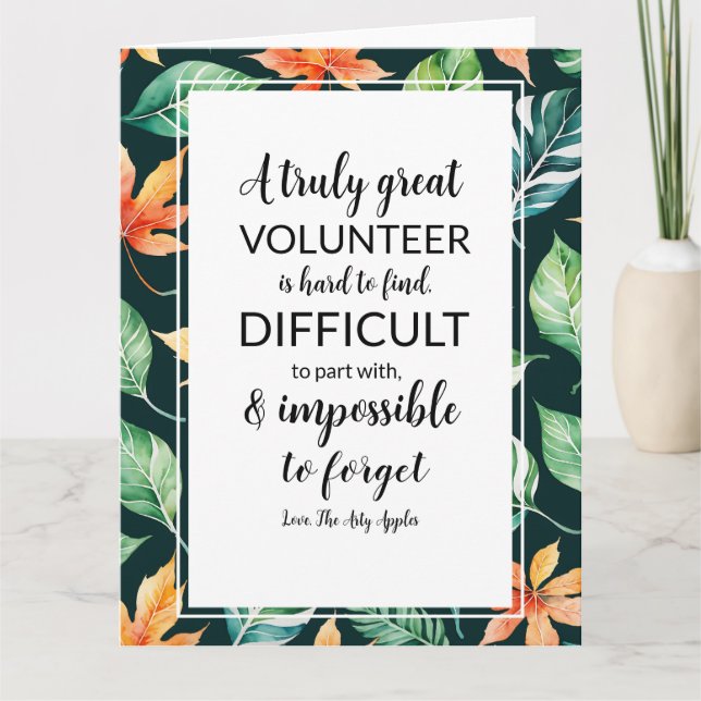 volunteer appreciation week tropical card (Front)