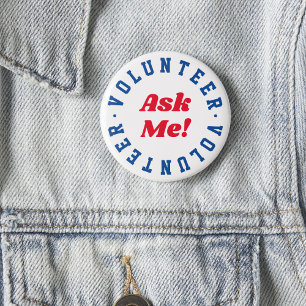 Volunteer Ask Me Event Crew 6 Cm Round Badge
