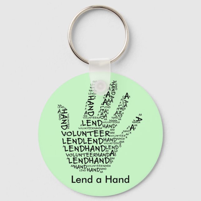 Volunteer Awareness: Lend a Helping Hand Key Ring (Front)
