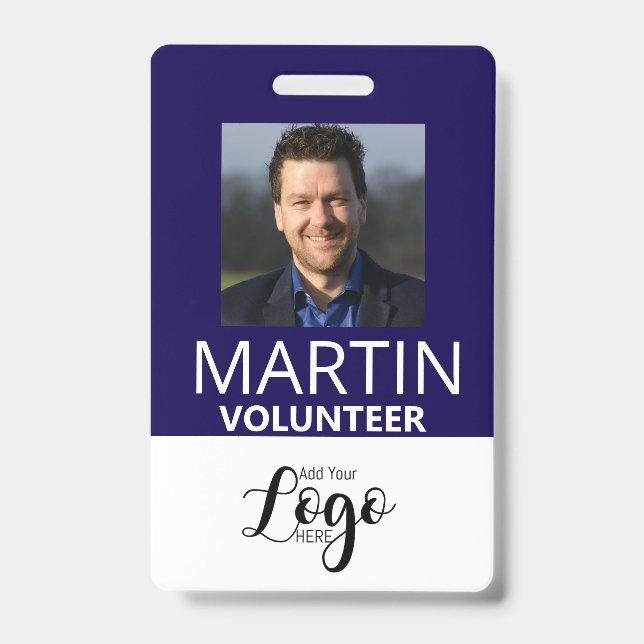 Volunteer Badge | Custom Name Tag ID Badge (Front)