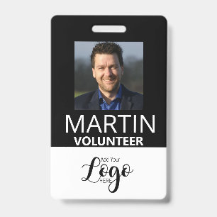 Volunteer Badge Custom Name Tag ID Badge