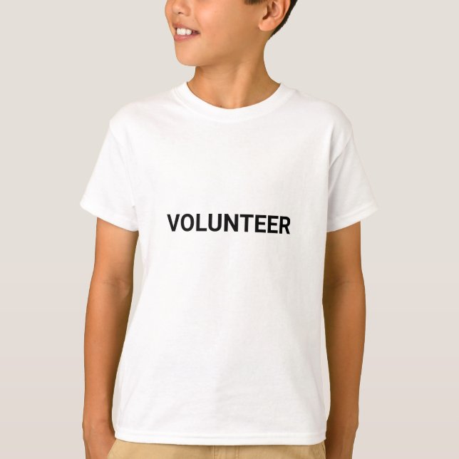 Volunteer black & white simple elegant modern T-Shirt (Front)