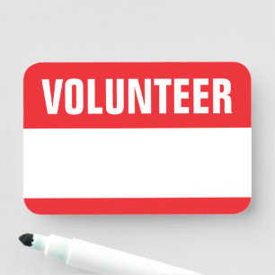 Volunteer blank space for name dry erase tag