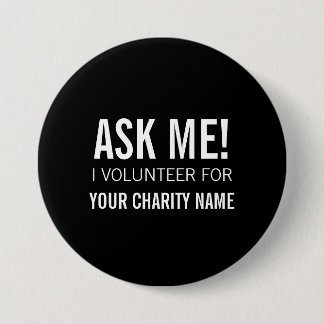 VOLUNTEER BUTTONS PINS | BLACK