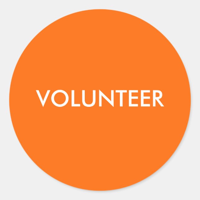 VOLUNTEER CLASSIC ROUND STICKER (Front)
