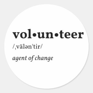 Volunteer Dictionary Description Classic Round Sticker