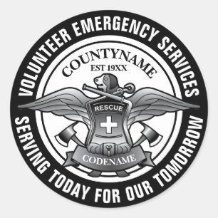 Volunteer Emergency Services Classic Round Sticker