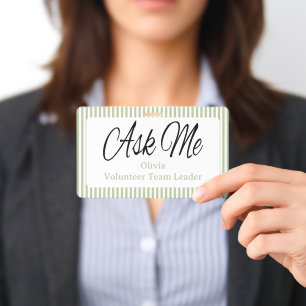 Volunteer Event Staff Name ID Badge