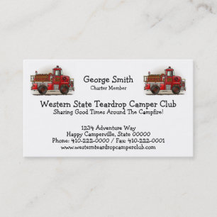 Volunteer Fire Truck Business Card