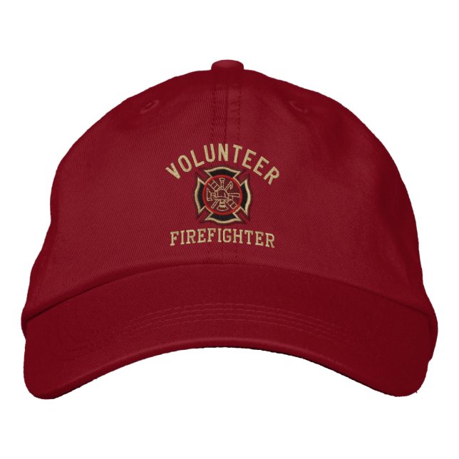 Volunteer Firefighter Custom Embroidery Embroidered Hat (Front)