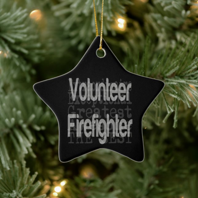 Volunteer Firefighter Extraordinaire Ceramic Tree Decoration (Tree)