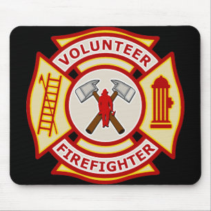 Volunteer Firefighter Maltese Cross Mouse Pad