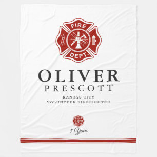 Volunteer Firefighter   Maltese Cross Symbol Fleece Blanket