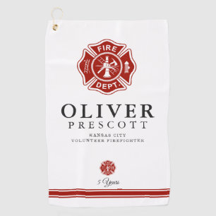 Volunteer Firefighter   Maltese Cross Symbol Golf Towel
