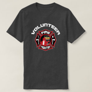Volunteer Firefighter Modern Badge T-Shirt