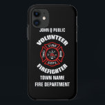 Volunteer Firefighter Name Template Case-Mate iPhone Case<br><div class="desc">Red Fire Department logo. Personalise with your name and department. Great for Volunteer firemen and first responders.</div>