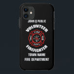 Volunteer Firefighter Name Template Case-Mate iPhone Case<br><div class="desc">Red Fire Department logo. Personalise with your name and department. Great for Volunteer firemen and first responders.</div>