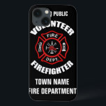 Volunteer Firefighter Name Template iPhone 13 Case<br><div class="desc">Red Fire Department logo. Personalise with your name and department. Great for Volunteer firemen and first responders.</div>