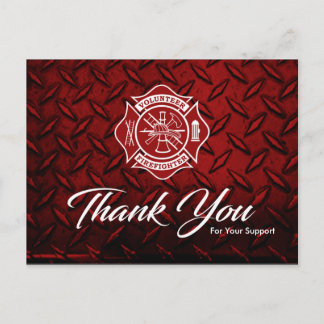 Volunteer Firefighter Thank You Postcard